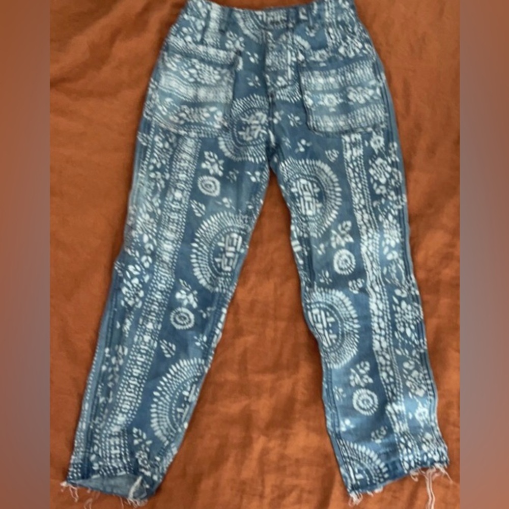 Free People Patterned Blue Jeans | size 27 | EUC - Picture 7 of 7